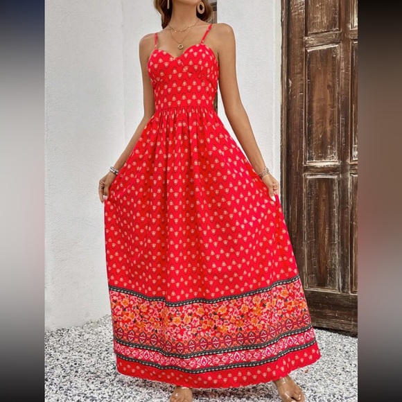 Boho floral print cami maxi dress - Picture 4 of 8